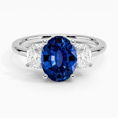 Мелодия RingSet индиго сапфира с сапфиром 6mm наградным голубым круглым