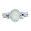 опал 5.0mm в форме Сердц и 1/8 CT. Кольцо рамки T.W. CZ в стерлинговом серебре