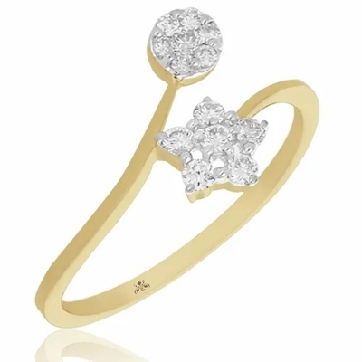0,20 обручального кольца формы Золото-звезды диаманта Ring-9K CTS белых