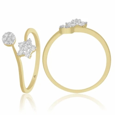 0,20 обручального кольца формы Золото-звезды диаманта Ring-9K CTS белых