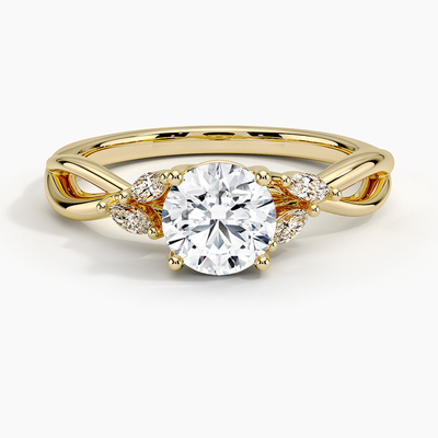 Обручальное кольцо диаманта вербы (1/8 Ct. Tw.) С золотом 9K