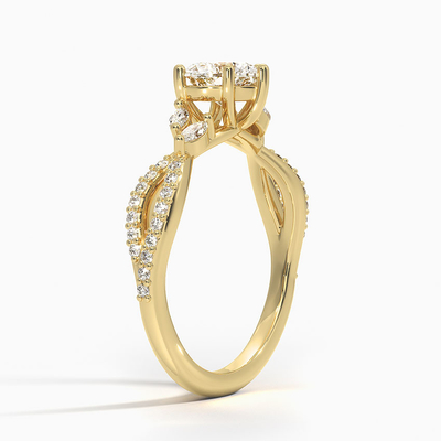 Роскошное обручальное кольцо 1/4 Ct диаманта вербы. Tw. С сердцем золота 9K