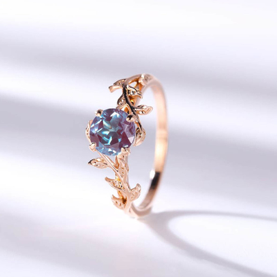 кольца обручального кольца Alexandrite падения разрыва кольца ювелирных изделий белого золота 14K установленные