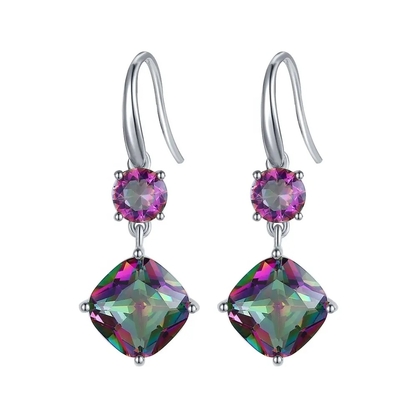 Обручальное кольцо месяца Birthstone топаза мистического топаза радуги новые 925 стерлинговое серебряное CZ мистическое