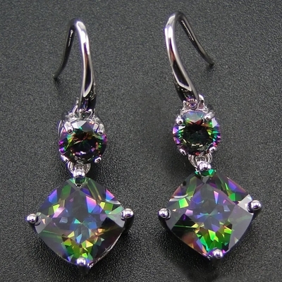 Обручальное кольцо месяца Birthstone топаза мистического топаза радуги новые 925 стерлинговое серебряное CZ мистическое