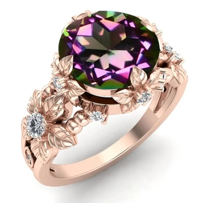 Кольцо Tanzanite ювелирных изделий золота 925 стерлинговое серебряное 14K вокруг гениального кольца пасьянса диаманта Tanzanite отрезка