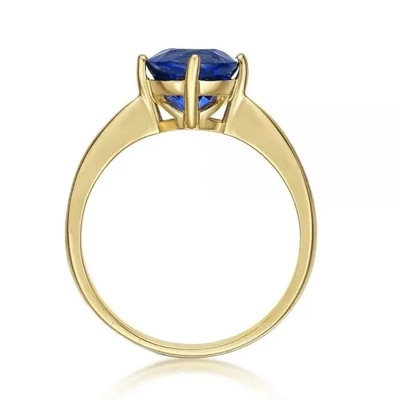 Кольцо Tanzanite ювелирных изделий золота 925 стерлинговое серебряное 14K вокруг гениального кольца пасьянса диаманта Tanzanite отрезка