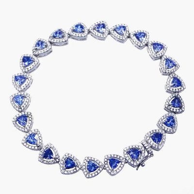 Стерлинговый серебряный браслет Tanzanite отрезка желтого золота 925 покрытый овальный