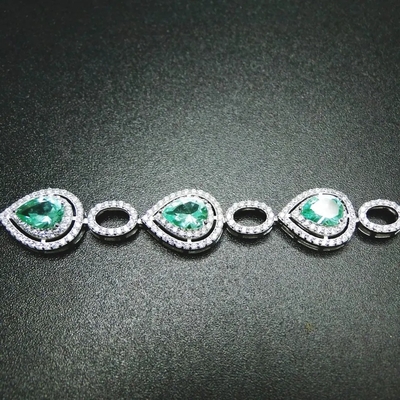 Браслет Tanzanite отрезка груши серебряный изумительный качественный для женщин