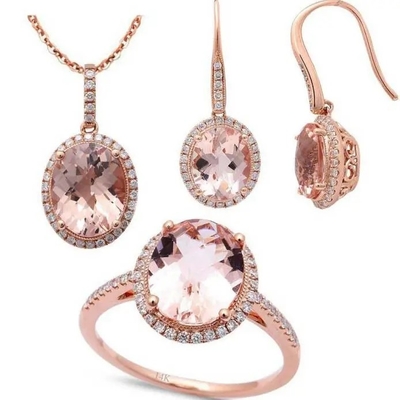 925 стерлинговых серебряных серег тумака Morganite Platedt золота округлой формы розовых