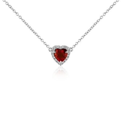 сердце белого золота 14K сформировало ожерелье венисы привесное, ожерелье маленькая сапфира цепное