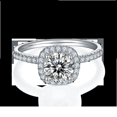 Квадрат отрезал Bridal золото диаманта квадрата Moissanite женщин с серебряным романтичным обручальным кольцом