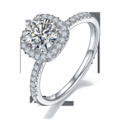 Квадрат отрезал Bridal золото диаманта квадрата Moissanite женщин с серебряным романтичным обручальным кольцом