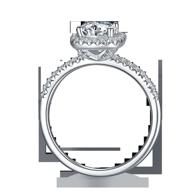 Квадрат отрезал Bridal золото диаманта квадрата Moissanite женщин с серебряным романтичным обручальным кольцом