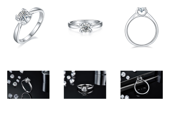 9K с ювелирными изделиями свадьбы серебряного диаманта Moissanite квадрата кольца белого минималистскими