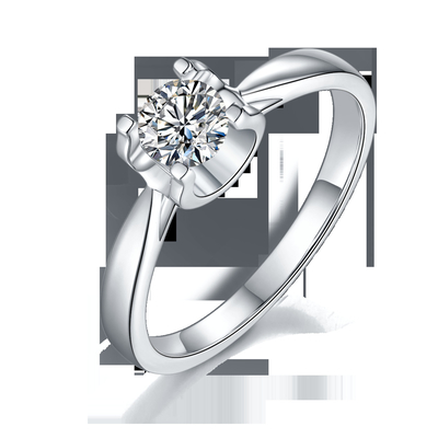 9K с ювелирными изделиями свадьбы серебряного диаманта Moissanite квадрата кольца белого минималистскими