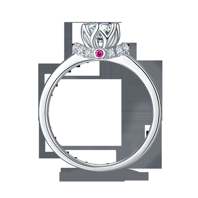 Уникальные ювелирные изделия женщин захвата кольца Moissanite кольца белого золота стиля цветка покрытые изготовленные на заказ