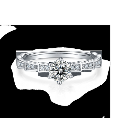 Белое Moissanite уникальные женщины ювелирных изделий диамантов Platineve Sytle и сапфира звенит