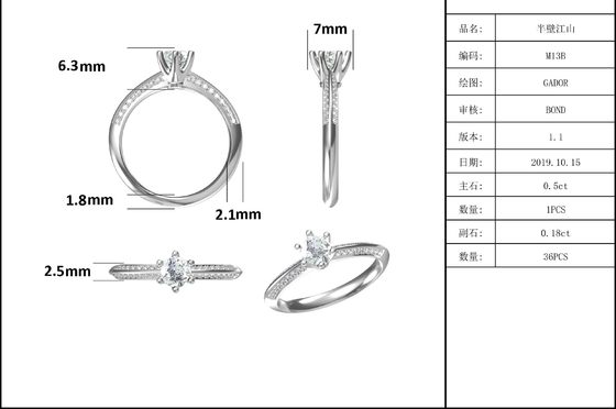 Белые женщины захвата ювелирных изделий диамантов Platineve Moissanite и сапфира звенят