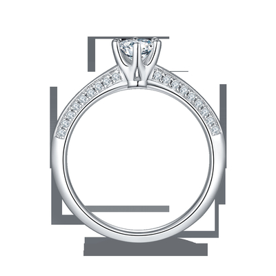 Белые женщины захвата ювелирных изделий диамантов Platineve Moissanite и сапфира звенят