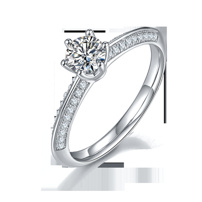 Белые женщины захвата ювелирных изделий диамантов Platineve Moissanite и сапфира звенят