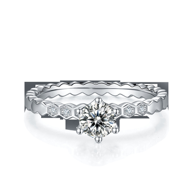 Дизайн белый захват ювелирных изделий диамантов Platineve Moissanite 1.16CTW Wavilion и сапфира для женщин звенит