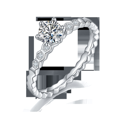 Дизайн белый захват ювелирных изделий диамантов Platineve Moissanite 1.16CTW Wavilion и сапфира для женщин звенит