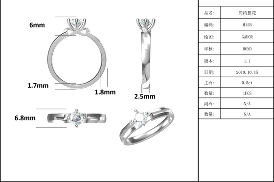 Белый квадрат Moissanite и женщины ювелирных изделий диамантов Platineve сапфира звенят с Silver1.94CTW