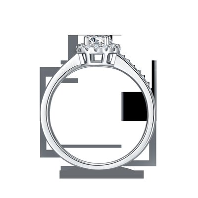Главные каменные круглые кольцо женщин отрезка 9k Moissanite 925 картины серебряное
