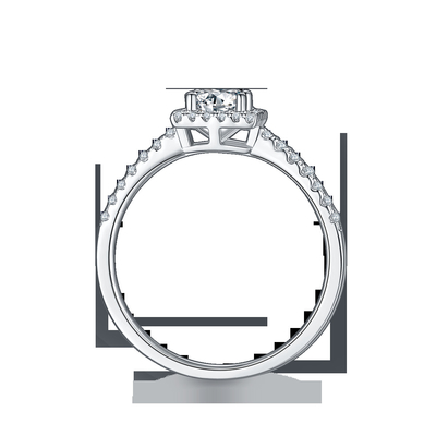 Диаманты Moissanite дизайна белого великолепия изготовленные на заказ квадратные вымощают захват для женщин звенят