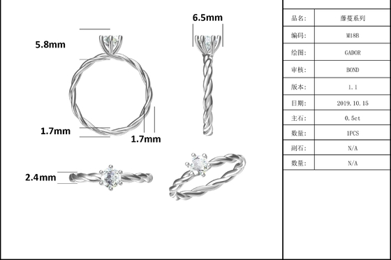 Захват Moissanite для женщин звенит установленные диаманты и золото обручального кольца сапфира белое вымощает