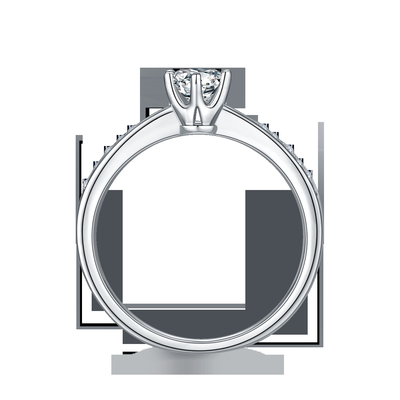 Обручальное кольцо кольца Moissanite белого золота обручального кольца 14K Milgrain Moissanite винтажное