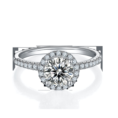 925 стерлинговых серебряных обручальных колец Moissanite диаманта ювелирных изделий вокруг форменного кольца диапазона лакомства