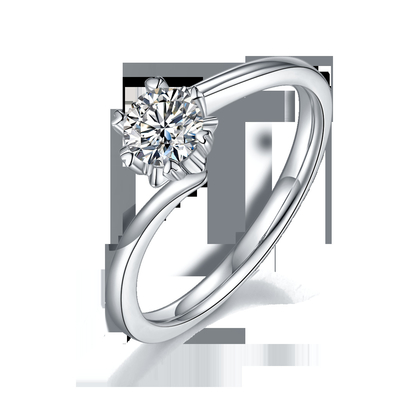 Дама 9k вокруг ювелирных изделий великолепия моды кольца серебра 7.5mm Moissanite открытых