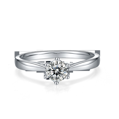 Минималистский отрезок круга белое Moissanite кольца ювелирных изделий 9K свадьбы серебряный CZ