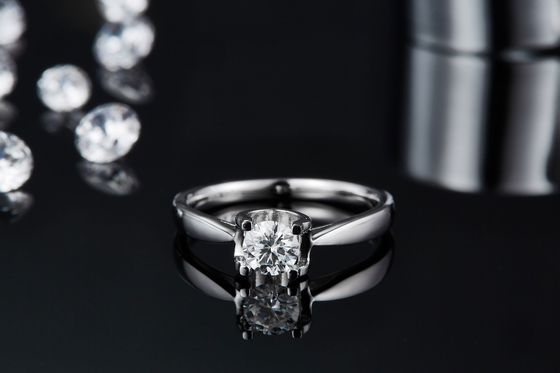Кольца Moissanite 9K квадрата ювелирные изделия свадьбы CZ белого серебряного минималистские