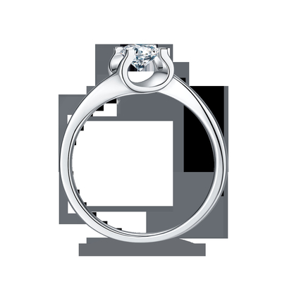 Ювелирные изделия свадьбы CZ трапецоидального белого Moissanite 9K серебряного кольца RD 4MM минималистские