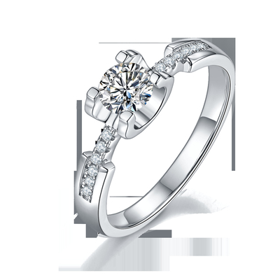 Белое обручальное кольцо Moissanite минималистское изготовленное на заказ Sytle Cz для женщин