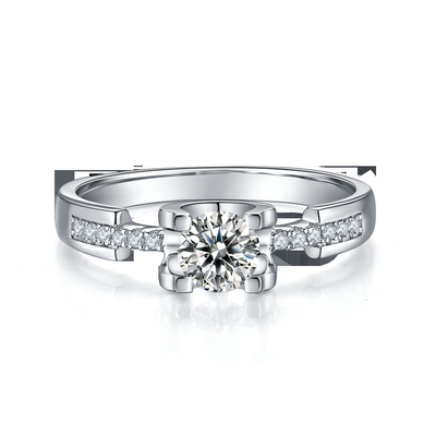 Белое обручальное кольцо Moissanite минималистское изготовленное на заказ Sytle Cz для женщин
