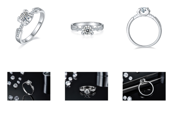 Белое обручальное кольцо Moissanite минималистское изготовленное на заказ Sytle Cz для женщин