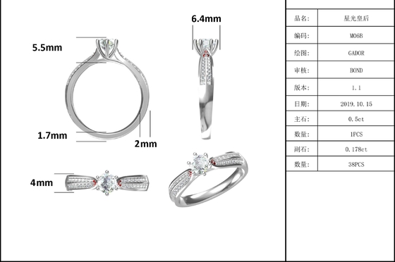 Минималистские ювелирные изделия золота дизайнов 9K, набор кольца Moissanite 925 серебряный