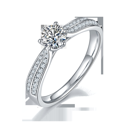 Минималистские ювелирные изделия золота дизайнов 9K, набор кольца Moissanite 925 серебряный