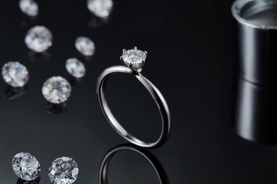 925 стерлинговых серебряных колец с бриллиантом Moissanite для захвата свадьбы