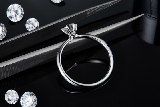 925 стерлинговых серебряных колец с бриллиантом Moissanite для захвата свадьбы
