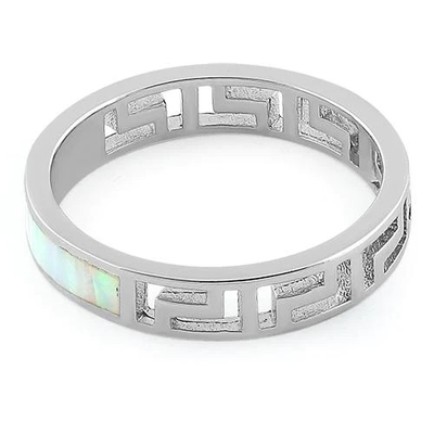 925 со стерлинговым серебряным кольцом Engagenent высококачественной голубой лаборатории опала греческой белой опаловым для девушек