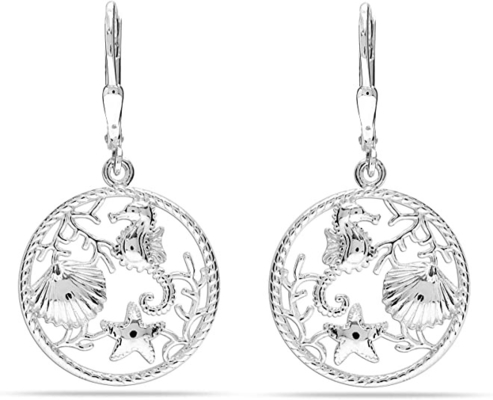 Ross-Simons 0,25 ct. t.w. Ожерелье морского конька диаманта привесное с акцентом черного алмаза в золоте 18kt
