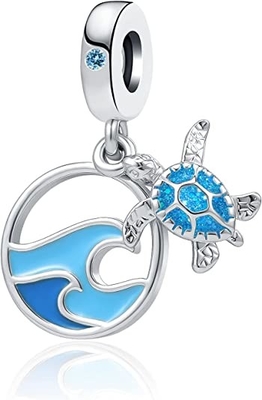 Openwork шарм Dreamcatcher Seashell - шарм ожерелья или браслета для женщин - стерлинговый серебр и 14k поднял позолоченный