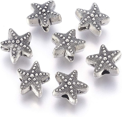 прокладка серебряных морских звёзд антиквариата 50Pcs животная отбортовывает тибетскую морскую жизнь 10x11mm океана металла