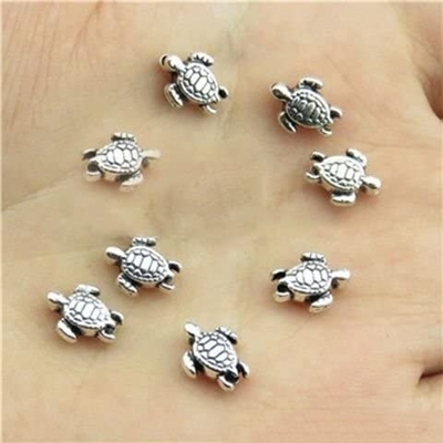 шарик античного прекрасного шкентеля черепахи 160pcs серебряный очаровывает подходящий первоначальный браслет 9x7mm