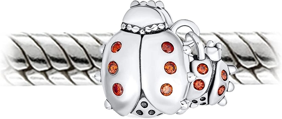 Ladybugs красный CZ младенца матери сада насекомого качают шарики шарма удачи